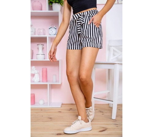 Женские шорты, в черно-белую полоску, 172R009-1.