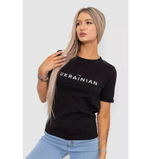 Женская футболка с принтом, цвет черный, 238R57383