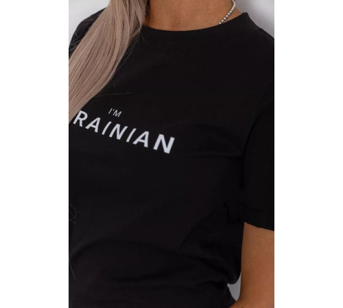Женская футболка с принтом, цвет черный, 238R57383