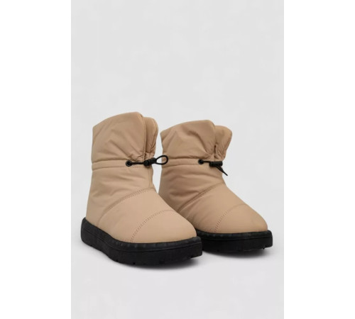 Дутики жіночі зимові на хутрі, колір чорно-бежевий, 248RFM11