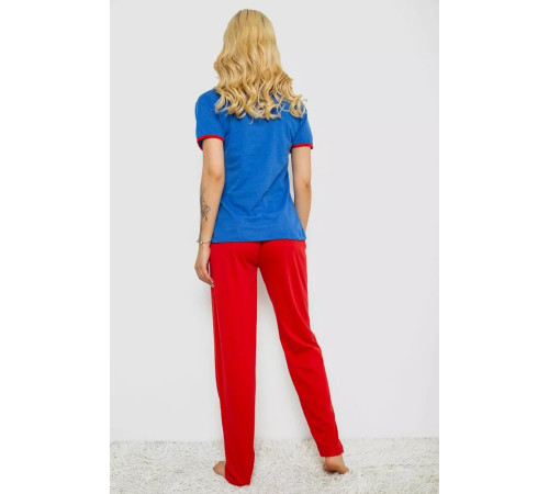 Піжама жіноча з принтом, колір синій, 243R20258