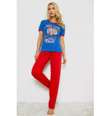 Женская пижама с принтом, цвет синий, 243R20258