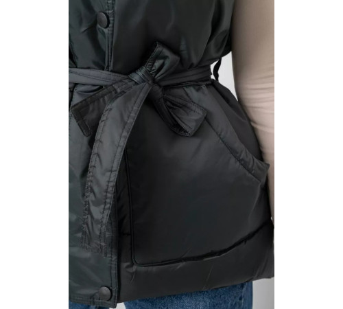 Жилет женский с капюшоном, цвет темно-зеленый, 207R2016