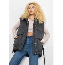 Жилет женский с капюшоном, цвет темно-зеленый, 207R2016