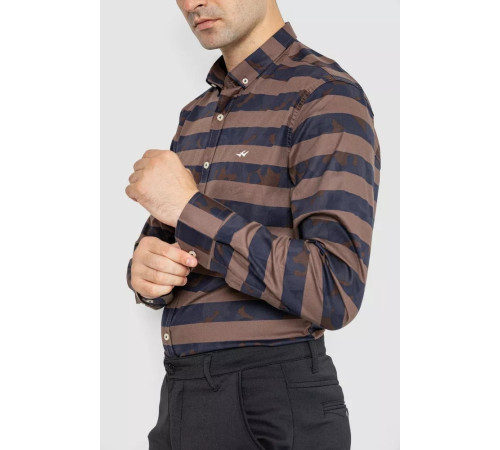 Сорочка чоловіча повсякденна, колір коричнево-синій, 247R408