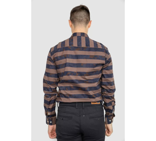 Сорочка чоловіча повсякденна, колір коричнево-синій, 247R408