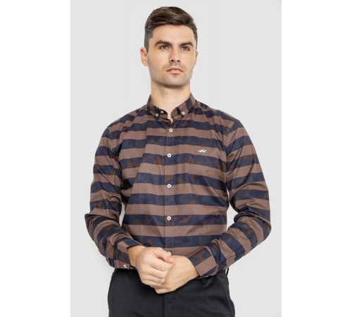 Сорочка чоловіча повсякденна, колір коричнево-синій, 247R408