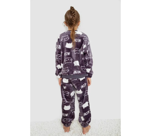 Пижама детская плюшевая унисекс, цвет серо-белый, 102R1538.