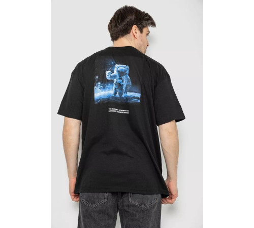 Футболка мужская с принтом, цвет черный, 244R2125