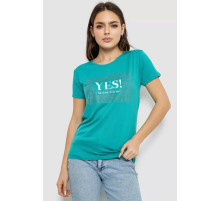 Футболка жіноча з принтом, колір бірюзовий, 244R507