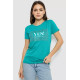 Футболка жіноча з принтом, колір бірюзовий, 244R507