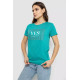 Футболка жіноча з принтом, колір бірюзовий, 244R507