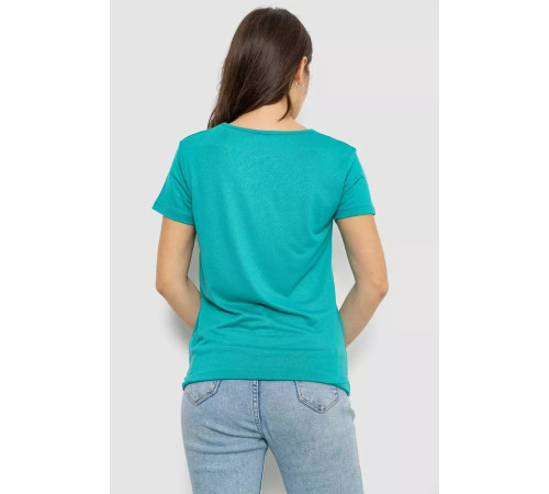 Футболка жіноча з принтом, колір бірюзовий, 244R507
