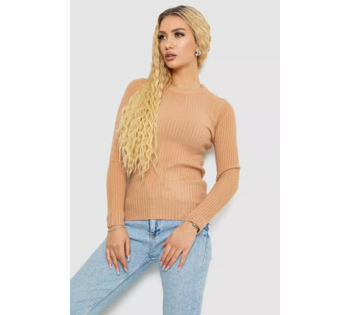 Кофта женская однотонная 244R2031-2, цвет Бежевый.