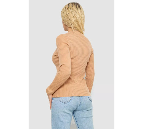 Кофта женская однотонная 244R2031-2, цвет Бежевый.