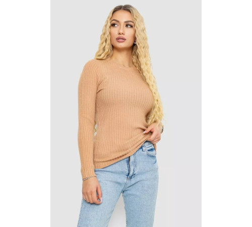 Кофта женская однотонная 244R2031-2, цвет Бежевый.
