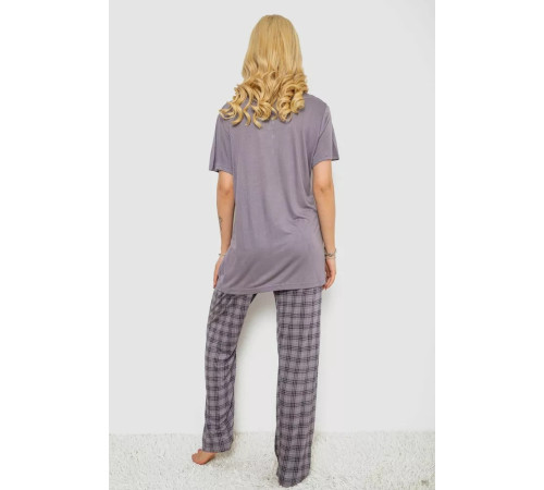 Женская пижама с принтом, цвет серый, 243R7023