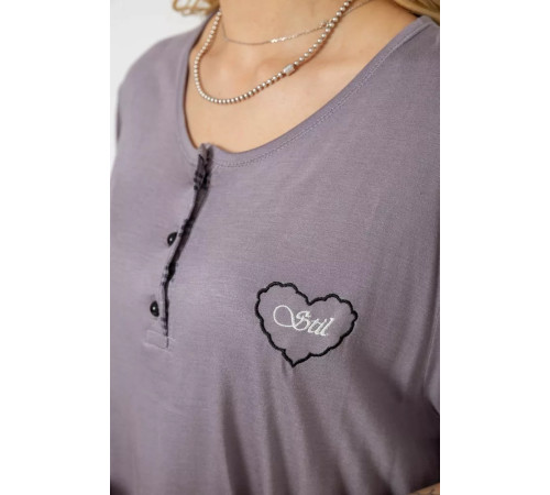 Женская пижама с принтом, цвет серый, 243R7023