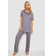 Женская пижама с принтом, цвет серый, 243R7023