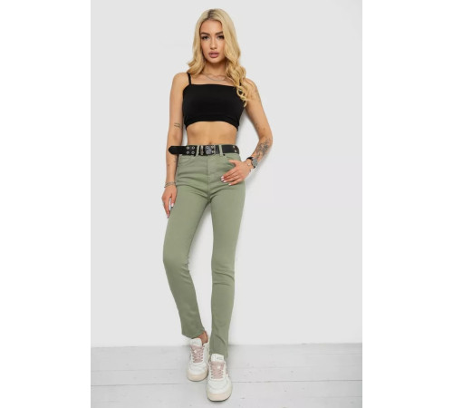 Джинсы женские Skinny Американки, цвет оливковый, 182R00252.