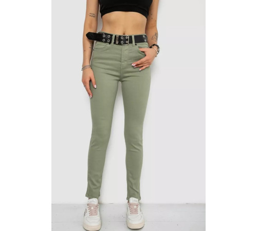Джинсы женские Skinny Американки, цвет оливковый, 182R00252.