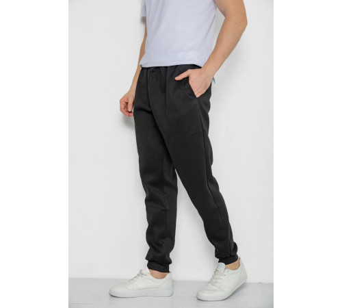 Спортивні штани чоловічі на флісі, колір чорний, 244ROP09