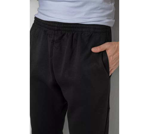 Спортивні штани чоловічі на флісі, колір чорний, 244ROP09