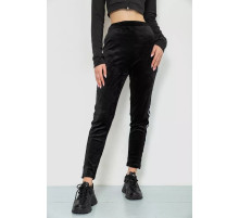 Спорт брюки женские велюровые, цвет черный, 244R5576