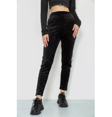 Спорт брюки женские велюровые, цвет черный, 244R5576