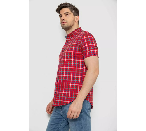 Сорочка чоловіча в клітку, колір червоний, 214R831-1