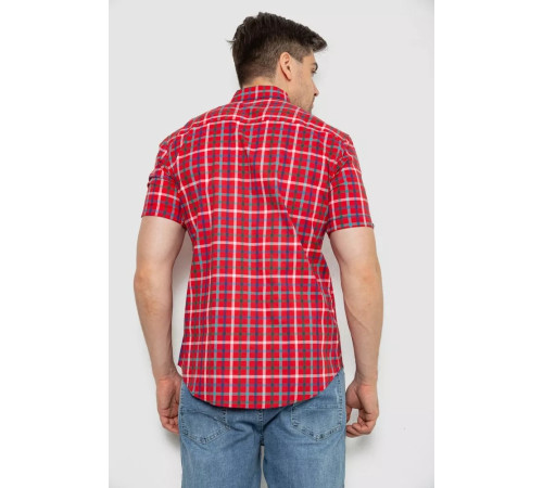 Сорочка чоловіча в клітку, колір червоний, 214R831-1