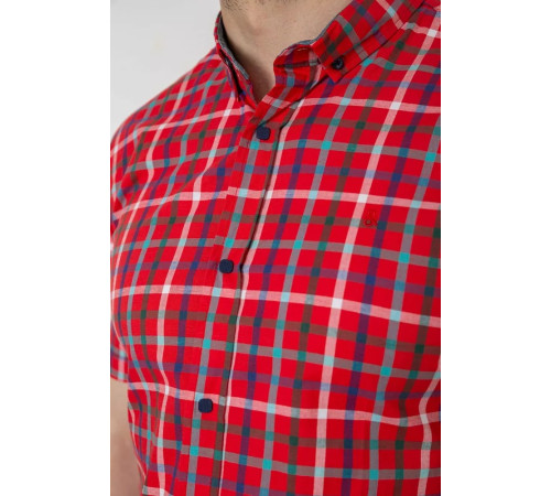Сорочка чоловіча в клітку, колір червоний, 214R831-1
