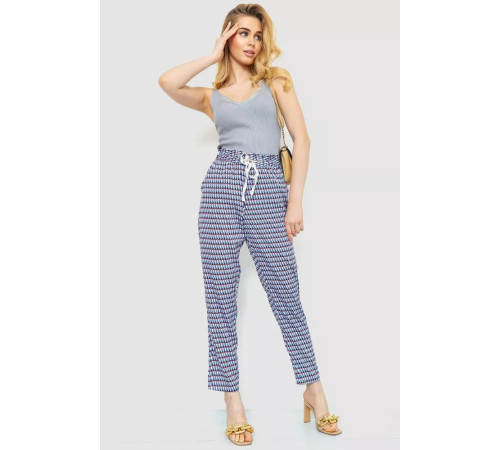 Брюки женские свободного кроя, цвет сине-голубой, 244R053.