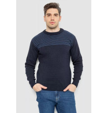 Светр чоловічий в смужку, колір темно-синій, 161R1029