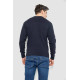 Светр чоловічий в смужку, колір темно-синій, 161R1029