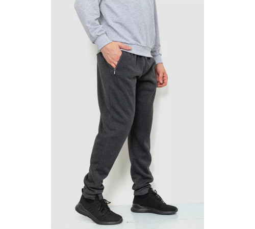 Спорт чоловічі штани на флісі, колір темно-сірий, 244R4740