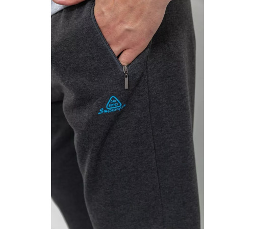 Спорт чоловічі штани на флісі, колір темно-сірий, 244R4740