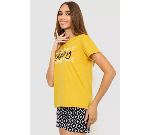 Піжама жіноча, колір гірчично-чорний, 219RF-2231