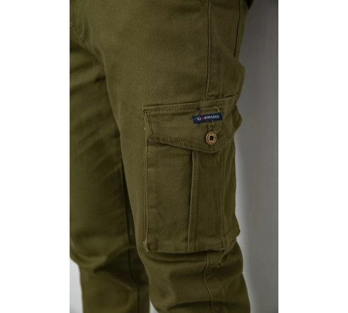 Штани чоловічі з кишенями 244R2078, колір хакі, 243R8081