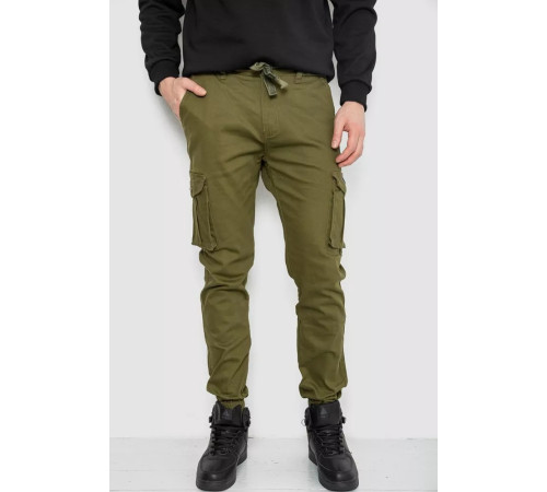 Штани чоловічі з кишенями 244R2078, колір хакі, 243R8081