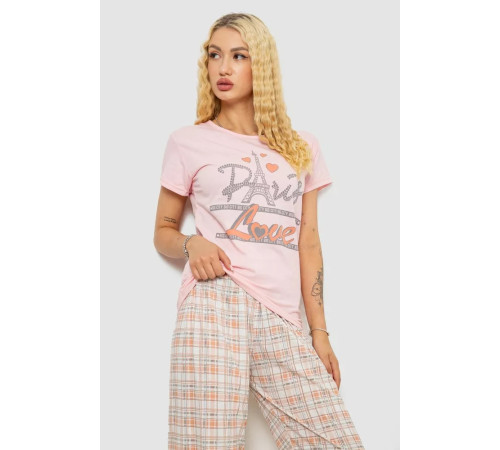 Женская пижама с принтом, цвет розовый, 243R3335.