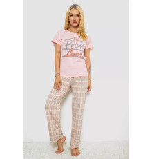 Жіноча піжама з принтом, колір рожевий, 243R3335