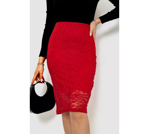 Спідниця гіпюр, колір червоний, 244R057