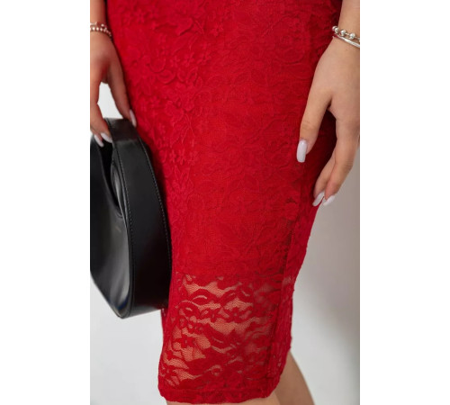 Спідниця гіпюр, колір червоний, 244R057