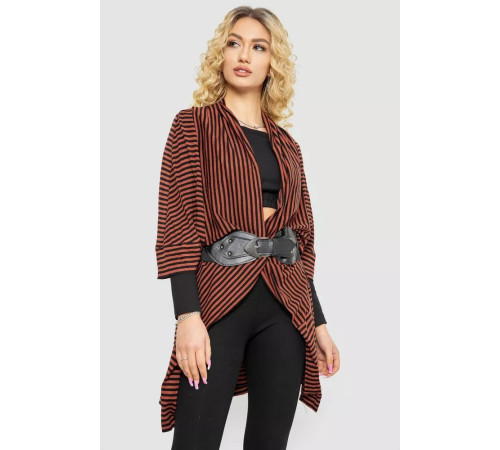 Кардиган женский в полоску, цвет коричнево-черный, 244R30614