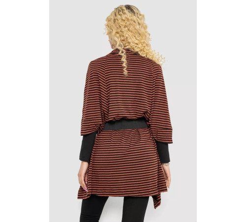 Кардиган женский в полоску, цвет коричнево-черный, 244R30614