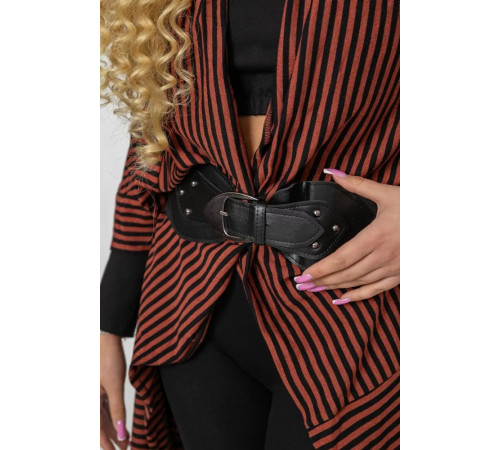 Кардиган женский в полоску, цвет коричнево-черный, 244R30614