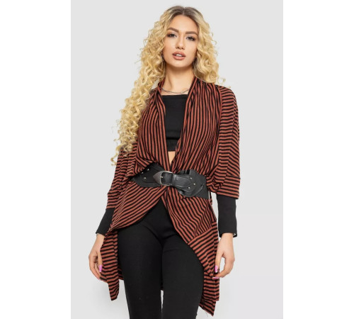 Кардиган женский в полоску, цвет коричнево-черный, 244R30614