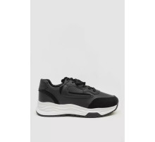 Кроссовки женские экокожа, цвет черный, 243R186-112