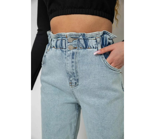 Джинси жіночі балони, колір блакитний, 244R1437